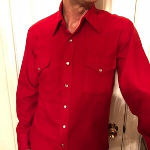 Pendleton Western cowboy shirt red wool vintage